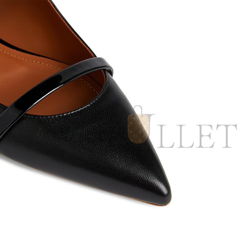 MALONE SOULIERS MAUREEN BLACK LEATHER FLAT MULES MAUREENMSFLAT42BLA